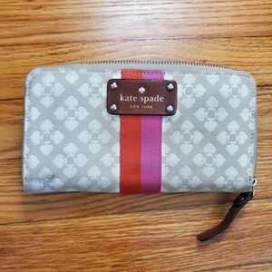 Kate Spade 2015 wallet beige pink & red